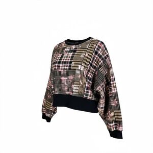 Adidas HER Studio London‎ Plaid Patchwork Cropped Sweatshirt Women's Size S